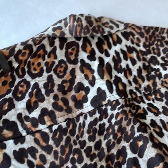 Animal Print Linen Blazer with Cool Details, Sz 6 - Picture 8 of 8